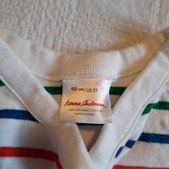 Hanna Andersson girls size 90 or 3T striped long sleeved bodysuit - Picture 2 of 3